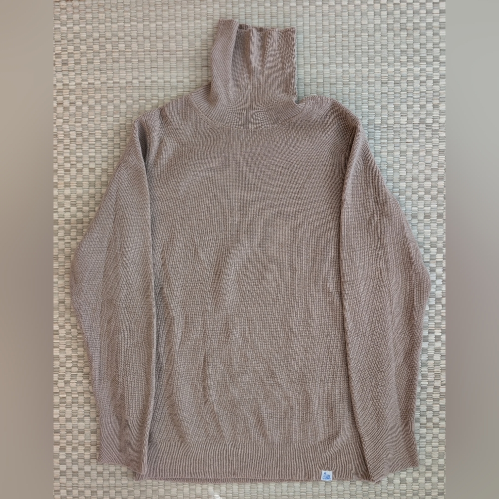 Merz B. Schwanen Good Basics Merino Wool Turtleneck Sweater Tan Men's Size 5/Med
